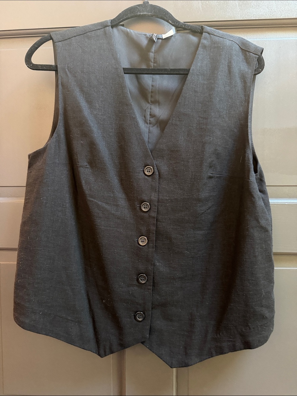 H&M Linen Blend Suit Vest Women’s Size M Black Never Worn